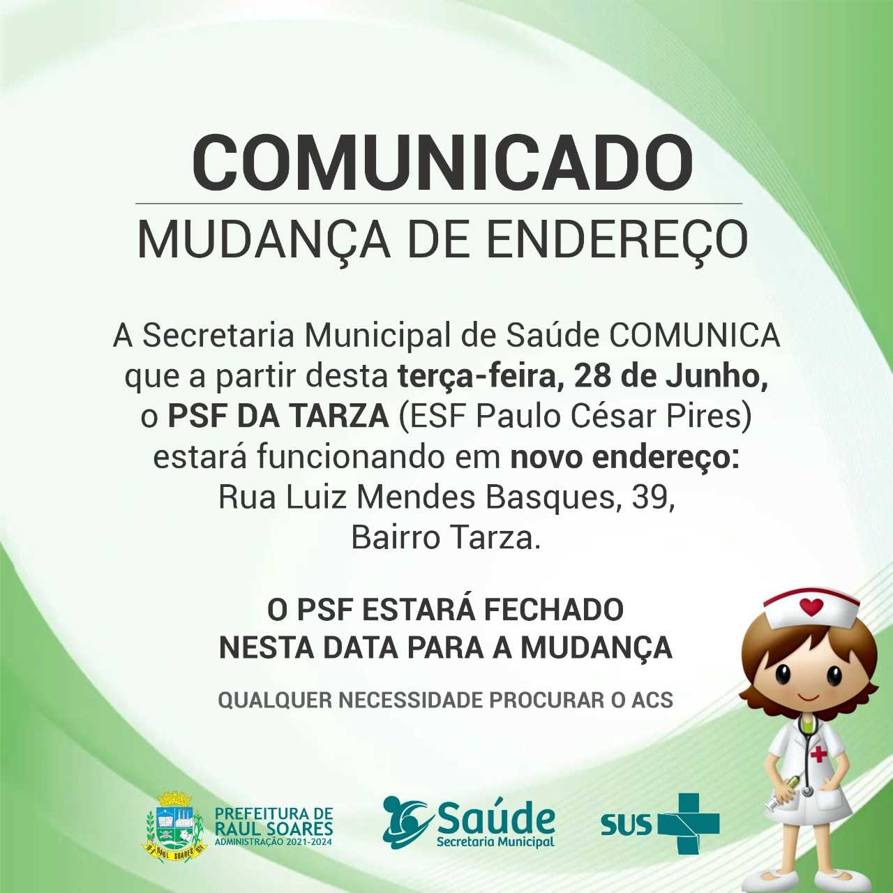 Exemplo De Comunicado De Mudança De Endereço